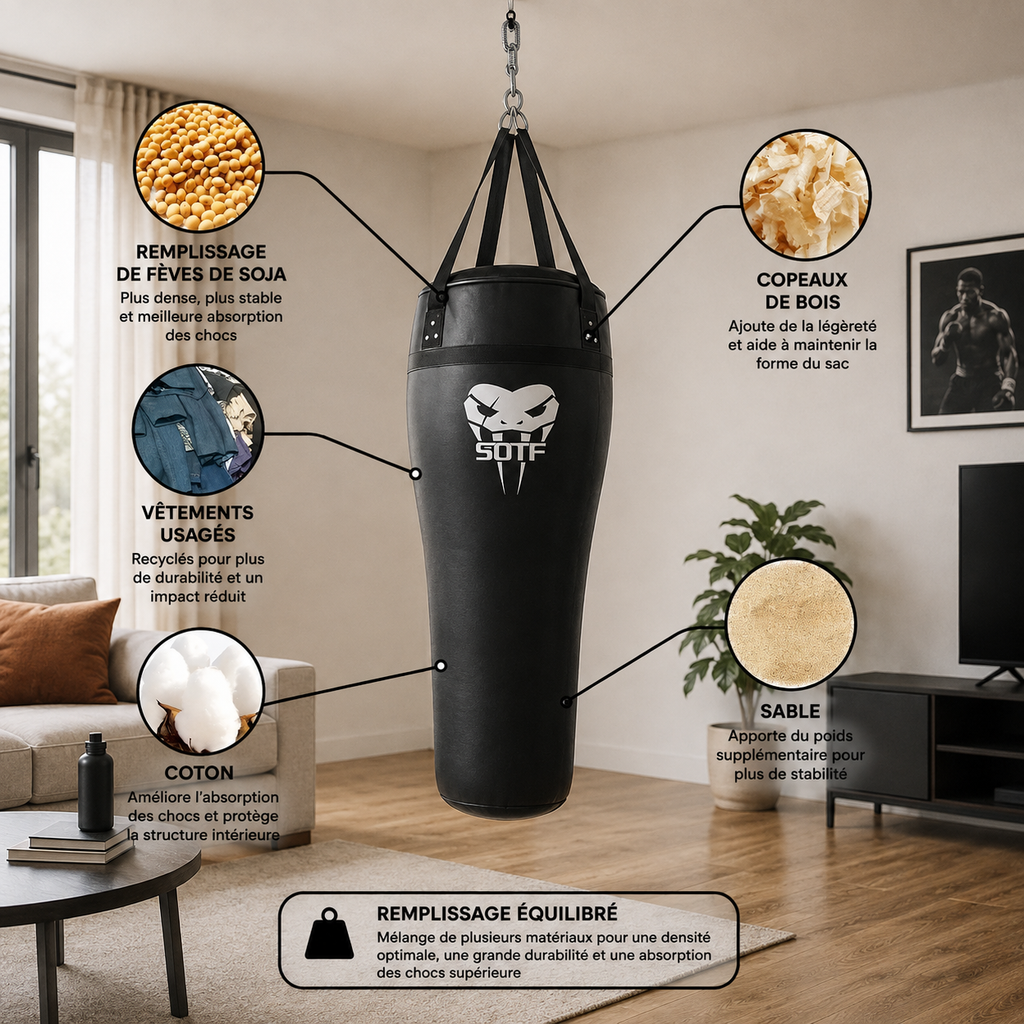 Sac de Frappe Grand Format – Boxe, Muay Thai et Arts Martiaux